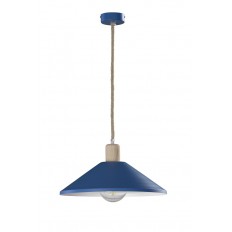 COLGANTE HIERRO AZUL CON MADERA