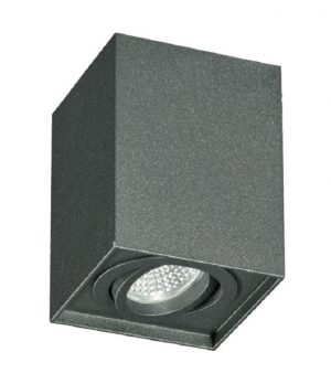 CUBO SUPERFICIE GU-10 GRIS METALIZADO