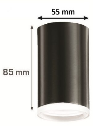 CILINDRO SUPERFICIE GU-10 NEGRO DIFUSOR