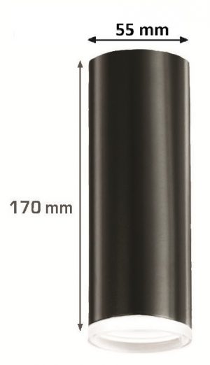 CILINDRO SUPERFICIE GU-10 NEGRO DIFUSOR