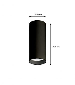 CILINDRO SUPERFICIE GU-10 NEGRO