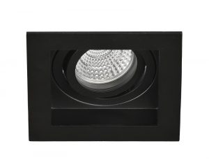 EMPOTRADO ALUMINIO GU-10 CUADRADO NEGRO-